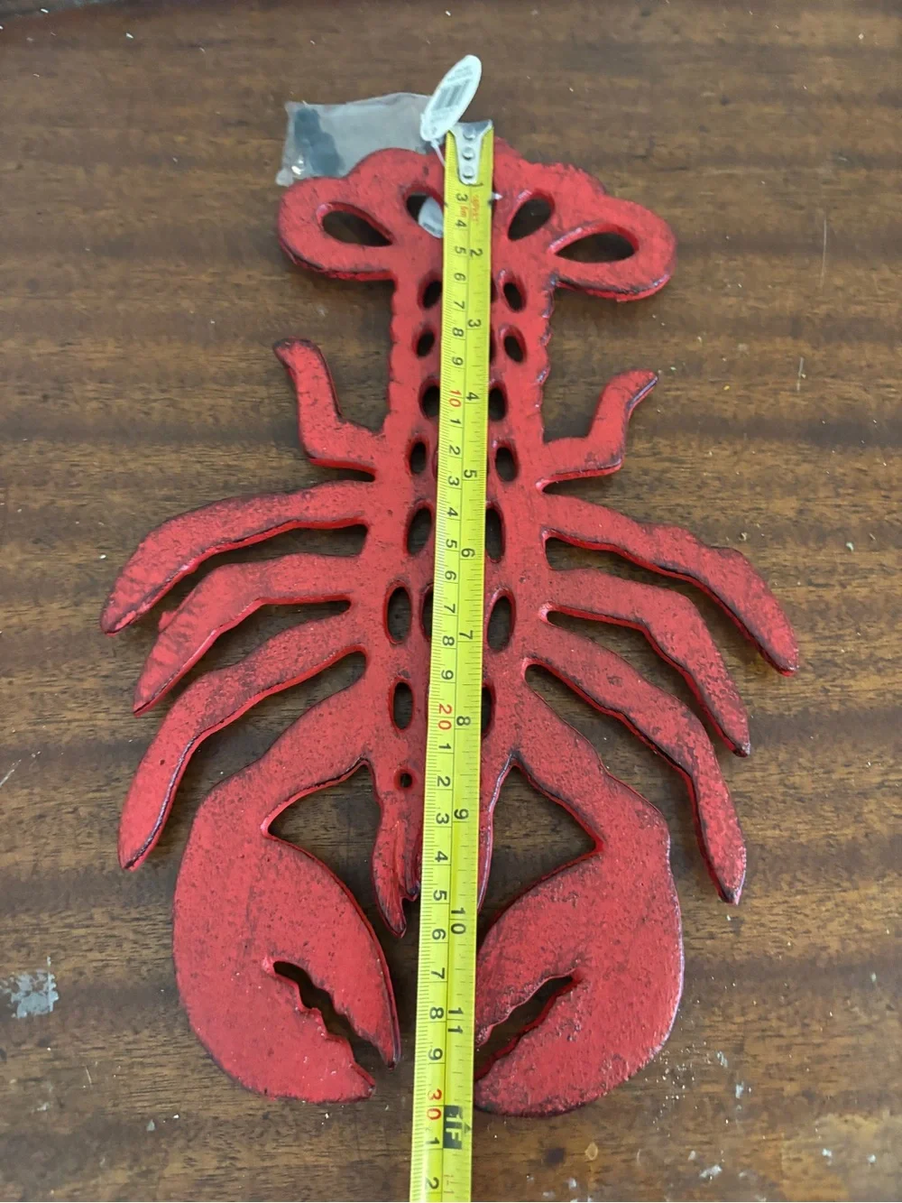 Distressed Red Cast Iron Lobster Trivet NWT Chesapeake Bay LMT. 12”
